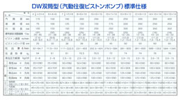 DW双筒形(汽動往復ピストンポンプ)標準仕様